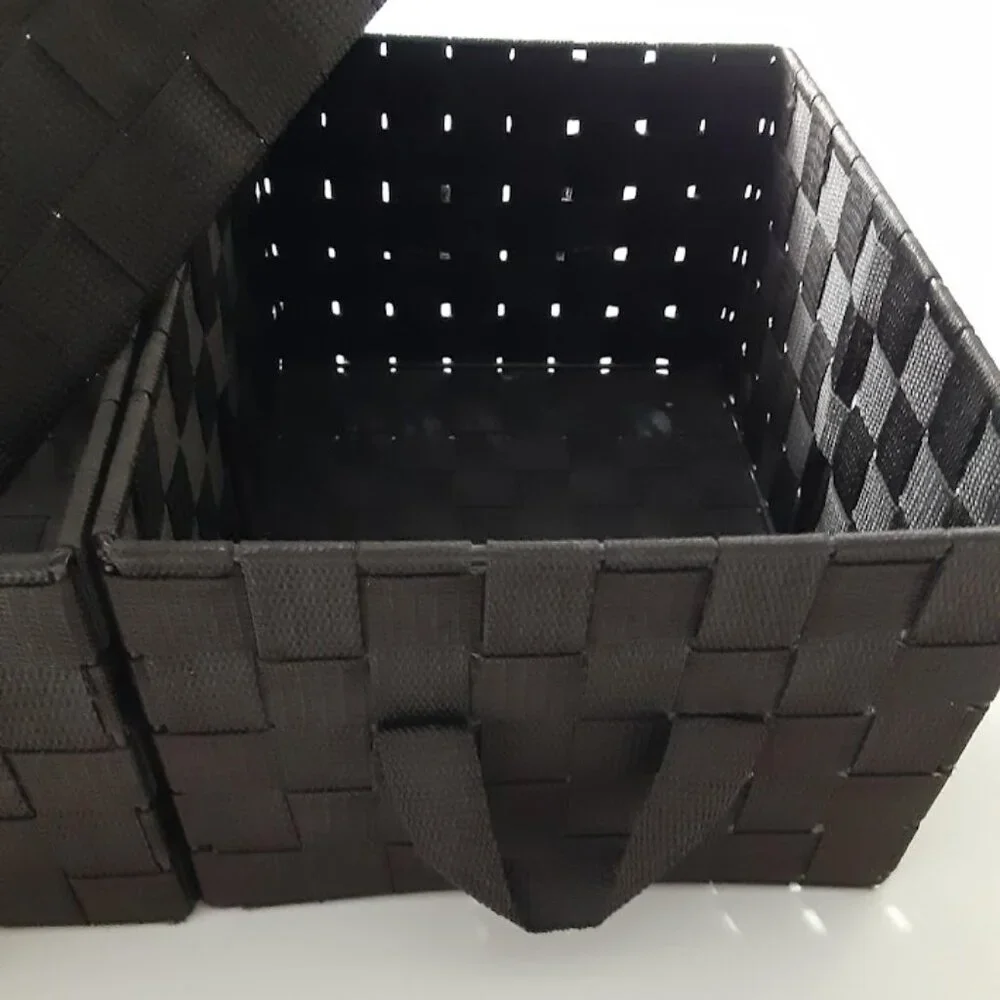 Dark Brown Woven Storage Basket 1 medium